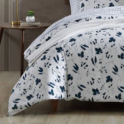 3pc Full/Queen Cyanotype Floral 100% Cotton Comforter Set White - ED Ellen DeGeneres - Image 8