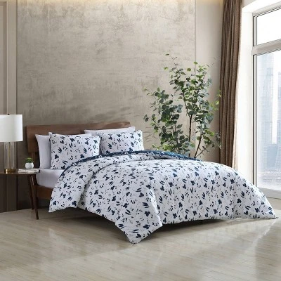 3pc Full/Queen Cyanotype Floral 100% Cotton Comforter Set White - ED Ellen DeGeneres - Image 3