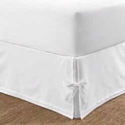 Laura Ashley Corner Ties Tailored Bedskirt White