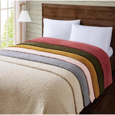 Marshmallow Sherpa Bed Blanket - Brooklyn Loom - Image 2