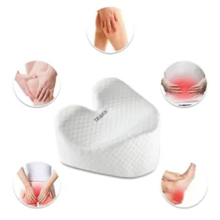 TRAKK Ergonomic Knee Pillow Support Memory Foam Sleeping On Side, Cushion, Pregnancy Pillow With Removable Washable Cover