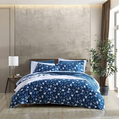 3pc Full/Queen Cyanotype Floral 100% Cotton Comforter Set White - ED Ellen DeGeneres - Image 2