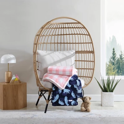 Eddie Bauer Camp Camo Bear Flannel Fleece - Blanket, Blue- Full/Queen - Image 2