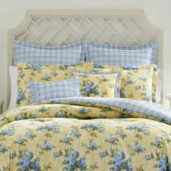 Laura Ashley Cassidy 100% Cotton Duvet Cover Bonus Set Yellow