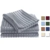 1800 Series Embossed Striped Wrinkle Resistant Sheet 4pc Set