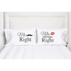 C&F Home Mr & Mrs Right Pillowcase Set