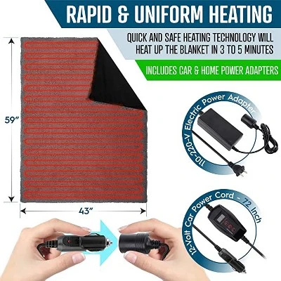 Zone Tech Faux Shearling Fleece Travel Blanket 2 Pack Grey Soft Plush Warm Fuzzy Automotive Cover 59"x43" Great For Winter Home Office And Camping