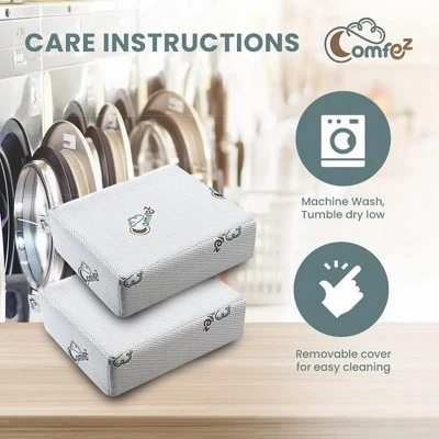 ComfEz Memory Foam Pillow Brick, Soft Cube Square Pillows For Side Sleepers - Small (12x12x5") Set Of 2