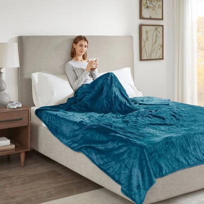 King Plush Electric Bed Blanket Teal - Beautyrest - Image 2