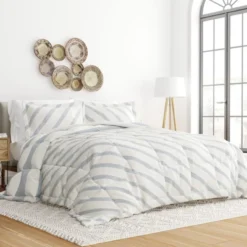 Geometric Modern Reversible Soft Comforter Sets, Down Alternative, Easy Care - Becky Cameron