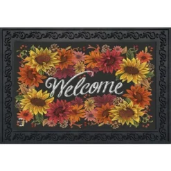 Briarwood Lane Fall Flowers Welcome Doormat Autumn Indoor Outdoor