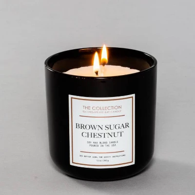 12oz Glass Jar 2-Wick Candle Brown Sugar Chestnut - The Collection By Chesapeake Bay Candle - Image 2