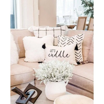 20"x20" Oversize Emma Square Throw Pillow Cover White - Lush Décor - Image 2