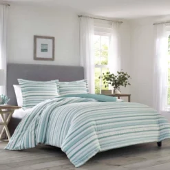 Clearwater Cay Reversible Duvet Cover & Sham Set Blue - Tommy Bahama