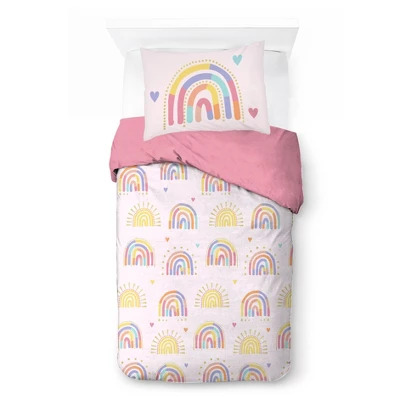Saturday Park Doodle Rainbow 100% Organic Cotton Duvet Cover & Sham Set