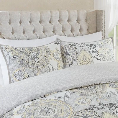 Madison Park 3pc Lian Cotton Floral Printed Reversible Duvet Cover Set - Image 3