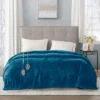 Twin Plush Electric Bed Blanket Teal - Beautyrest