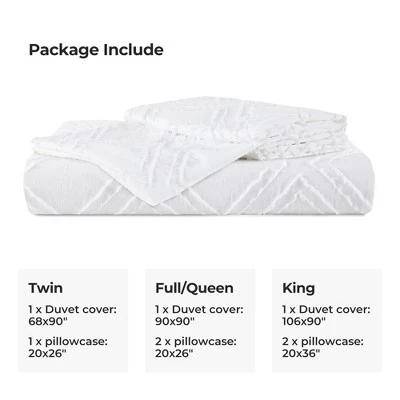 Peace Nest Lightweight Clipped Duvet Cover Set, Geometric Solid Color - Image 5