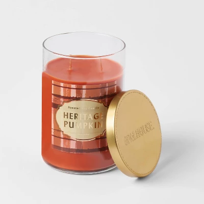 21.5oz Lidded Glass Jar 2-Wick Heritage Pumpkin Candle - Opalhouseâ„¢ - Image 2