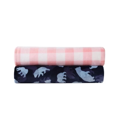 Eddie Bauer Camp Camo Bear Flannel Fleece - Blanket, Blue- Full/Queen - Image 4