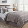 12pc Chambray Matelasse Stripe Comforter & Sheet Bedding Set Gray - Threshold™
