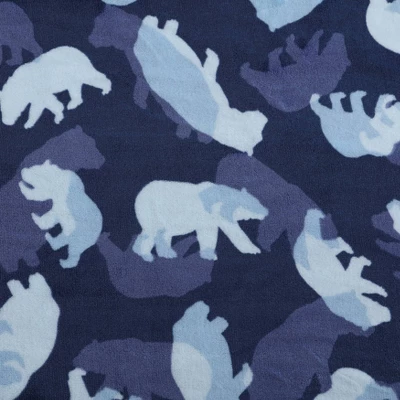 Eddie Bauer Camp Camo Bear Flannel Fleece - Blanket, Blue- Full/Queen - Image 6