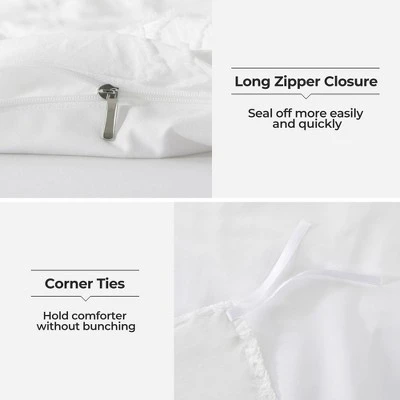 Peace Nest Lightweight Clipped Duvet Cover Set, Geometric Solid Color - Image 3