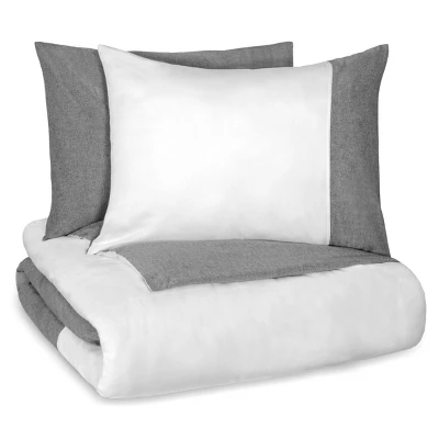 Vue Kinsley Chambray Colorblock Duvet Cover Set - Image 2