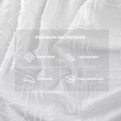 Peace Nest Lightweight Clipped Duvet Cover Set, Geometric Solid Color - Image 4