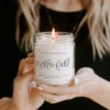 Sweet Water Decor Hello Fall Script 9oz Clear Jar Candle