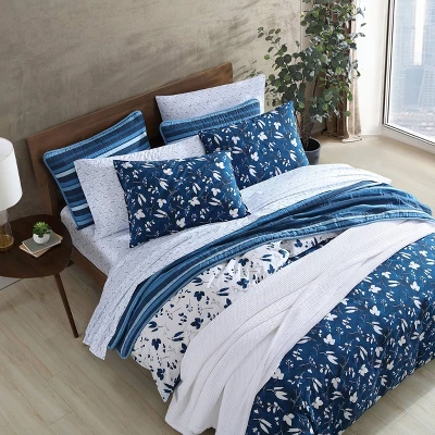 3pc Full/Queen Cyanotype Floral 100% Cotton Comforter Set White - ED Ellen DeGeneres - Image 4