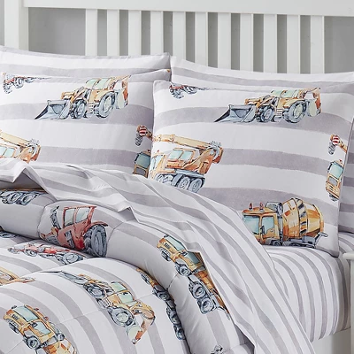 Construction Trucks Kids Printed Bedding Set Includes Sheet Set By Sweet Home Collection - Image 2