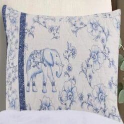 Saffi Reversible Pillow Sham King 20" X 36" Blue By Greenland Home Fashion