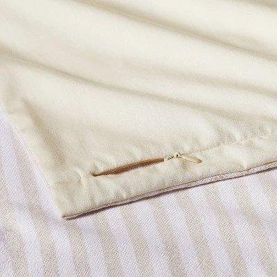 Heavyweight Linen Blend Stripe Comforter & Sham Set - Casalunaâ„¢ - Image 5