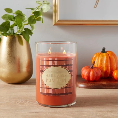 21.5oz Lidded Glass Jar 2-Wick Heritage Pumpkin Candle - Opalhouseâ„¢