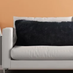 Cheer Collection Long Shaggy Hair Body Pillow (20" X 54")