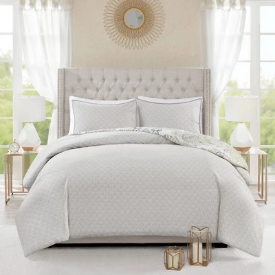 Madison Park 3pc Lian Cotton Floral Printed Reversible Duvet Cover Set - Image 6