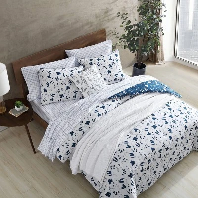 3pc Full/Queen Cyanotype Floral 100% Cotton Comforter Set White - ED Ellen DeGeneres - Image 5