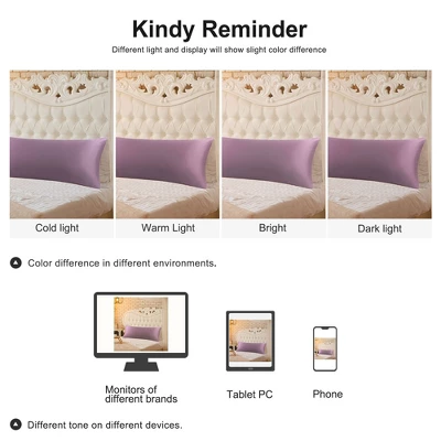 2 Pcs Body 20"x54" Satin Silky For Hair And Skin Pillowcase Mauve - PiccoCasa - Image 5